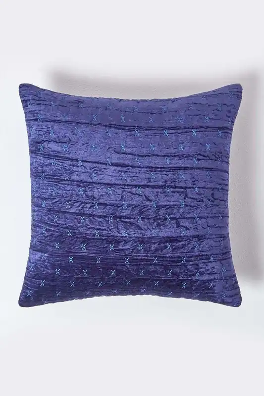 Crushed Velvet Cushion Cover - Homescapes