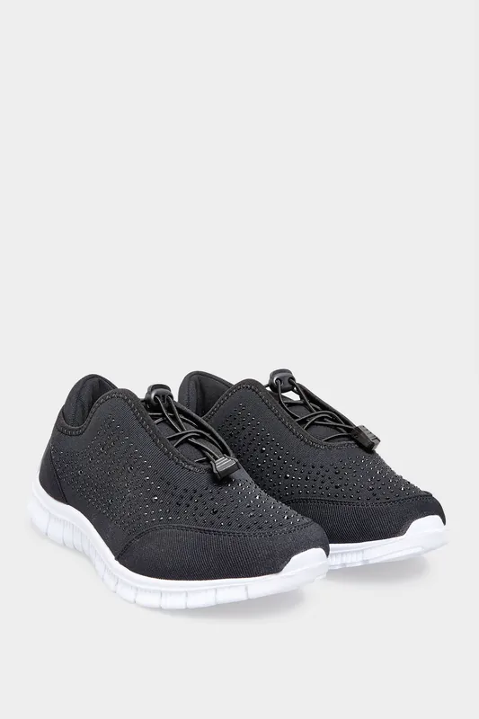 Wide and Extra Wide Fit Embellished Drawcord Trainers - Yours