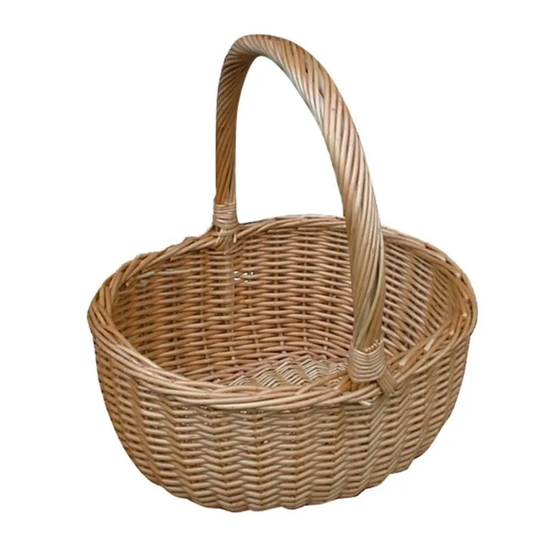 Wicker Buff Hollander Shopping Basket - Red Hamper