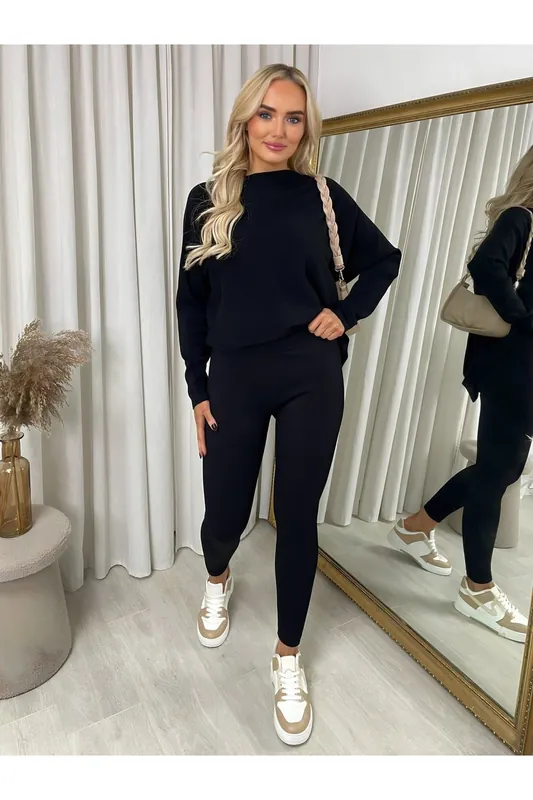 Gabriela High Waisted Rib Curvy Leggings - IKRUSH