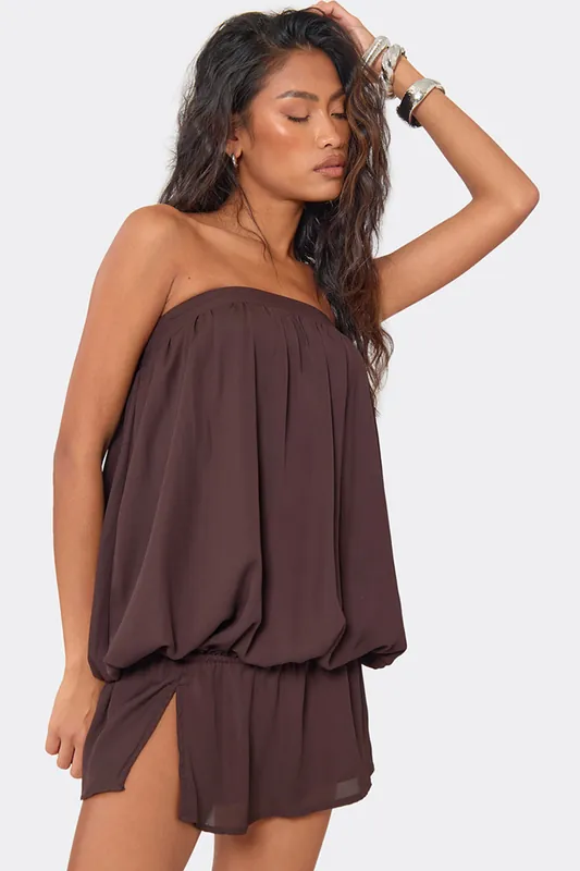 Blouson Style Sleeveless Mini Dress - EGO
