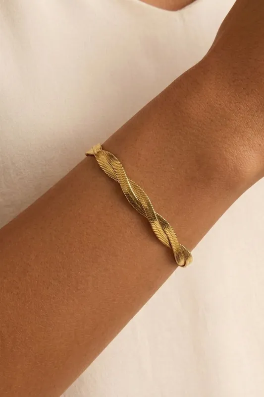 Gold Twist Bracelet - Serla