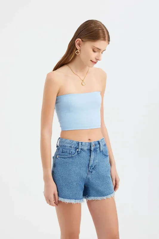 Strapless Basic Crop Top - Hiccup