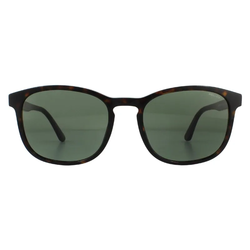 Square Shiny Havana Green Sunglasses - Police