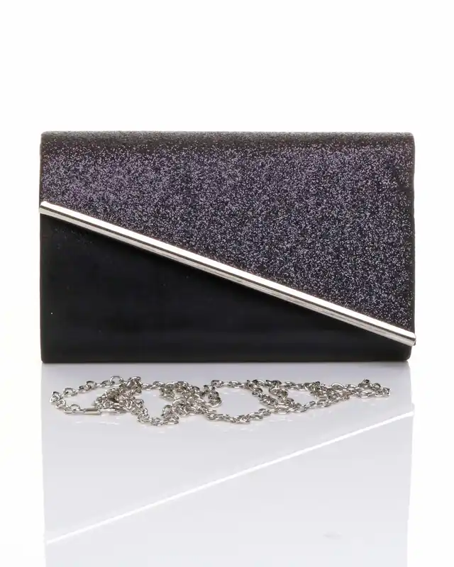Evening Glitter Metallic Occasion Prom Party Clutch Bag - AJVANI
