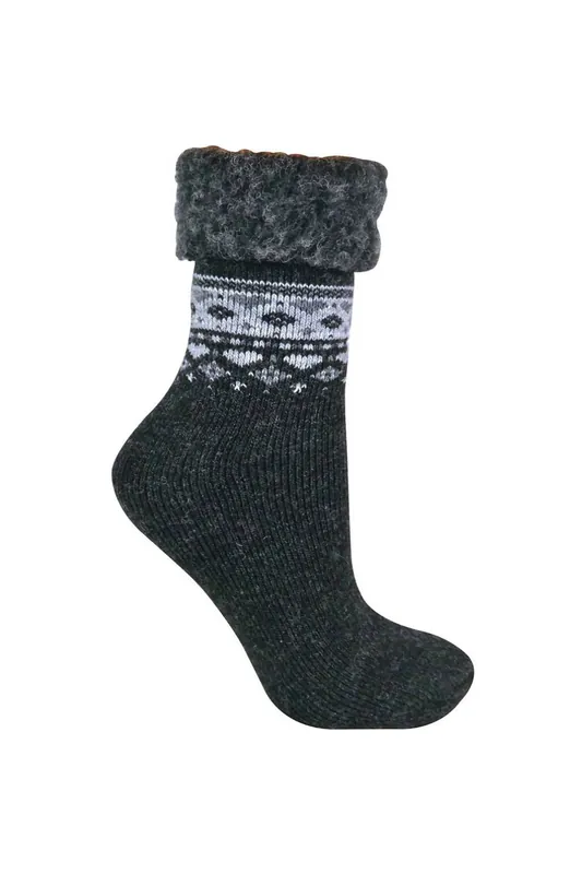 1 Pack Turn Over Top Warm Nordic Bed Socks for Winter - Sock Snob