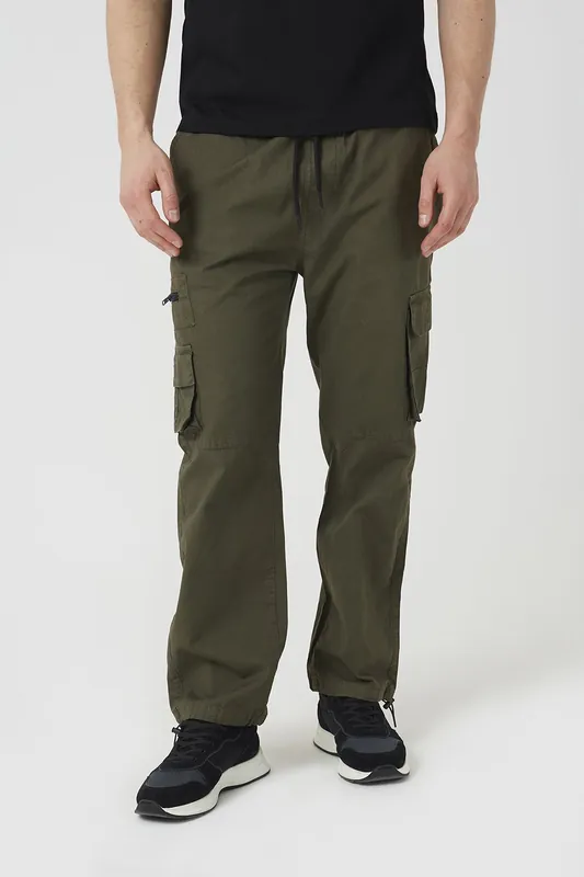 Cotton Cargo Trousers With Bungee Hem - Brave Soul