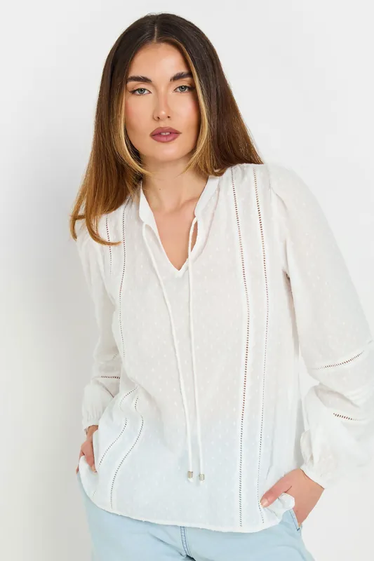 Tall Dobby Tie Neck Blouse - Long Tall Sally