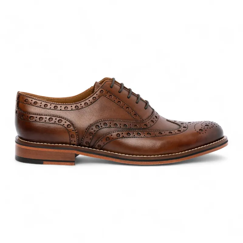 Leather Wingtip Brogue Oxford Office Shoes - TruClothing