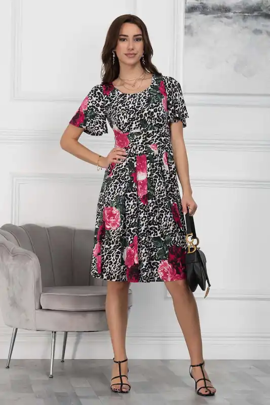 Flare Sleeve Jersey Dress - Jolie Moi