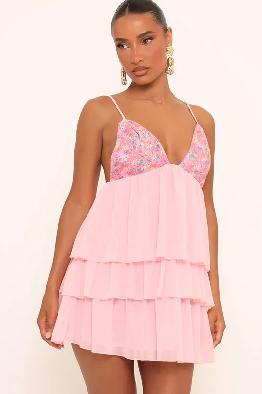 Strappy Layered Mini Dress - EGO