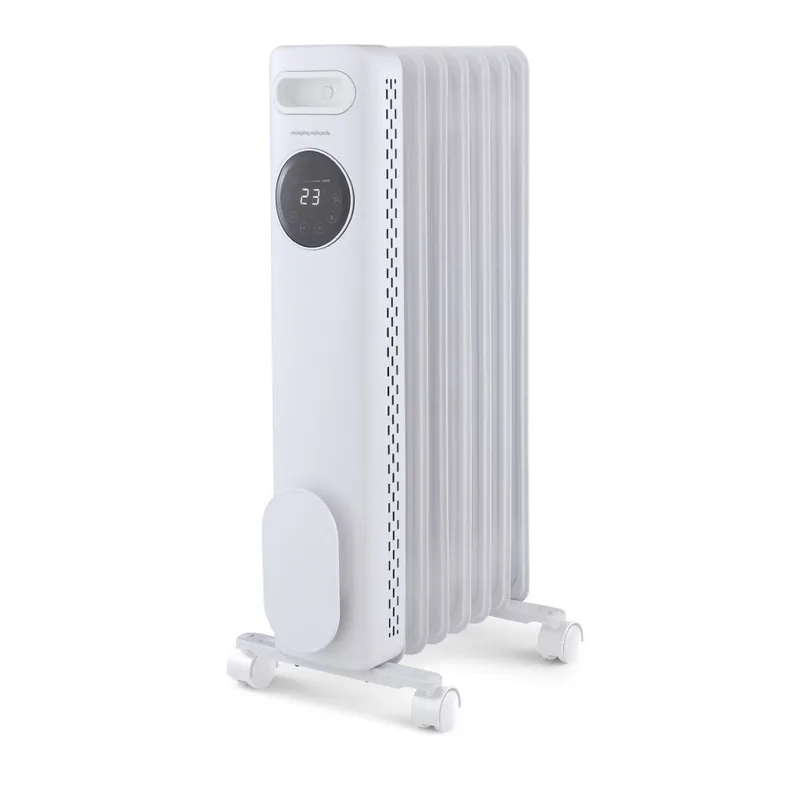 HeatFlux 1.5kw Digital Oil Filled Radiator with Remote Control White - Morphy Richards