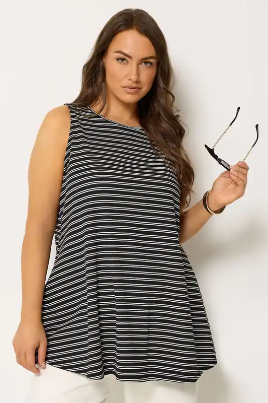 Stripe Soft Touch Swing Vest Top - Yours