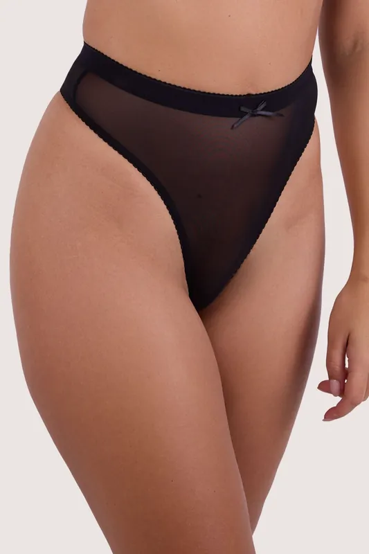 Josie Black Mesh 'High Waist Thong' - Playful Promises