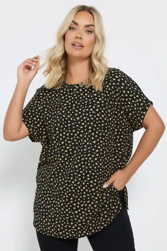 Spot Print Short Sleeve Top - Yours