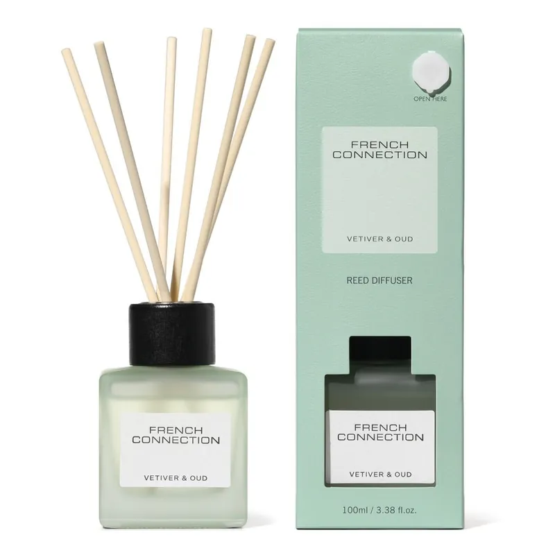 Square Glass Reed Diffuser Vetiver & Oud 100ml Home Fragrance - French Connection