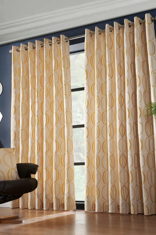 Omega Lined Eyelet Ring Top Curtains - Alan Symonds