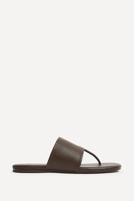 Amara Brown Flat Sandals - Linzi
