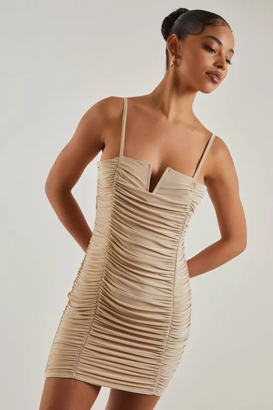 Ruched Mini Dress - Pink Vanilla