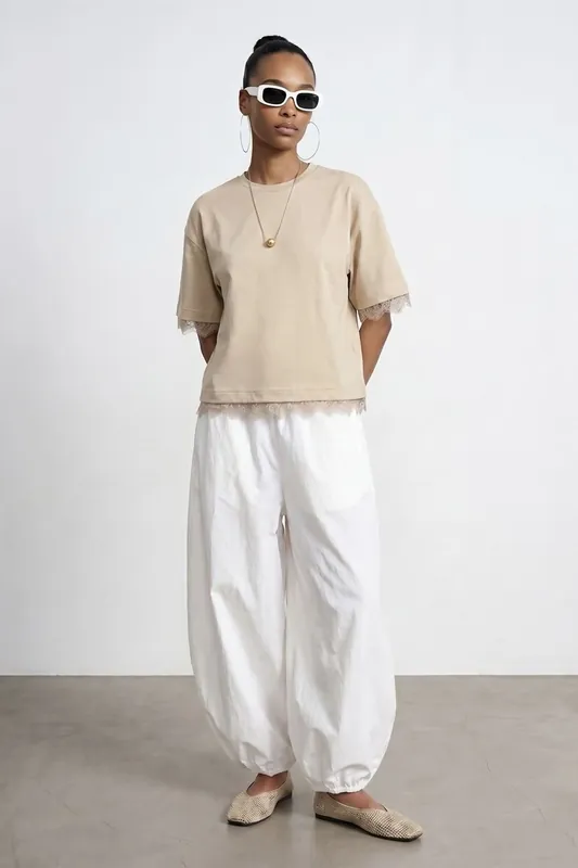 Women's Cotton Elastane Crew Neck T-Shirt