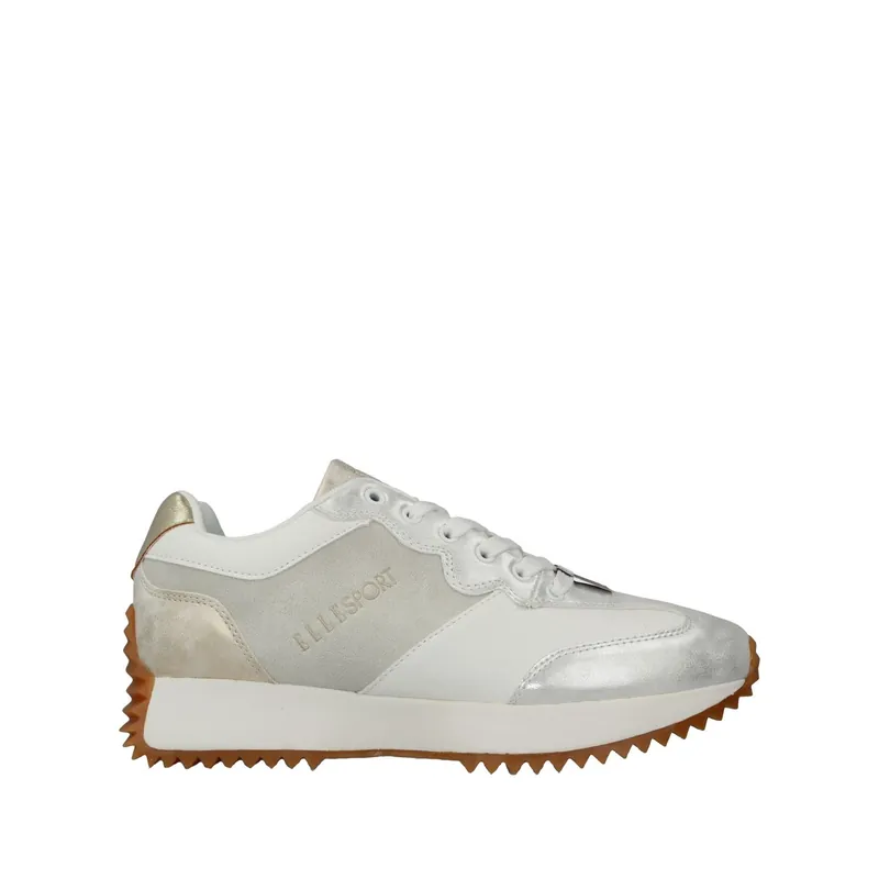 White & Silver Retro-Inspired Trainer