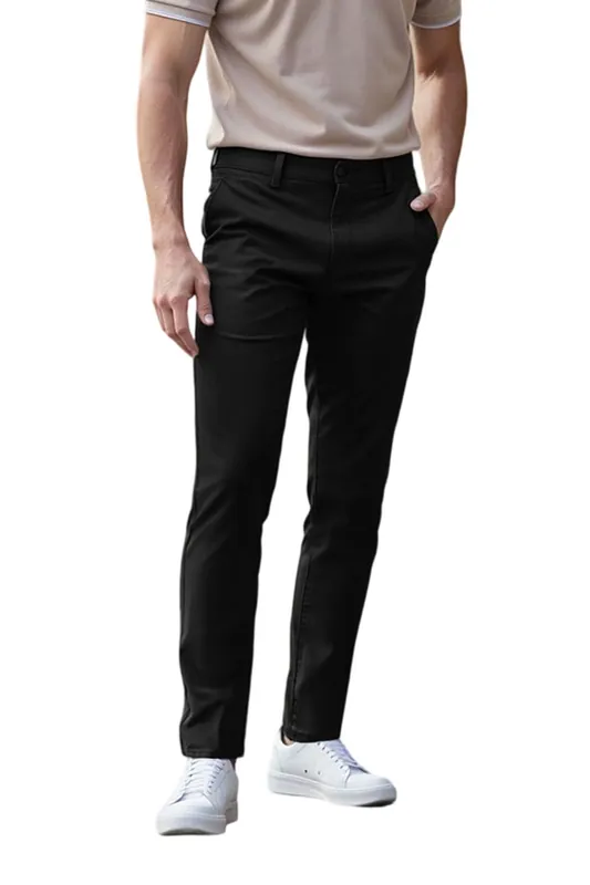 Casual Business All-match Twill Cotton Straight-Leg Trousers