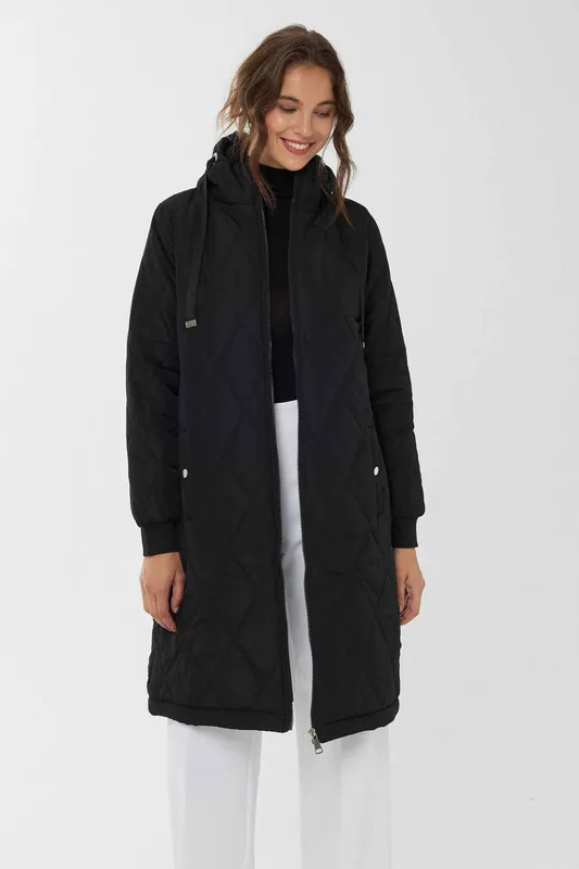 Long Relaxed Fit Quilted Puffer Jacket - Hiccup