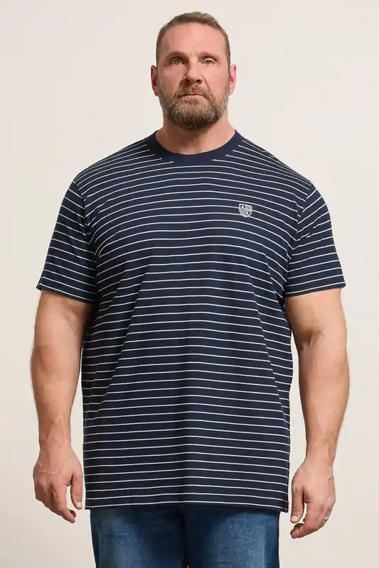 Extra Long Stripe Pique T-Shirt