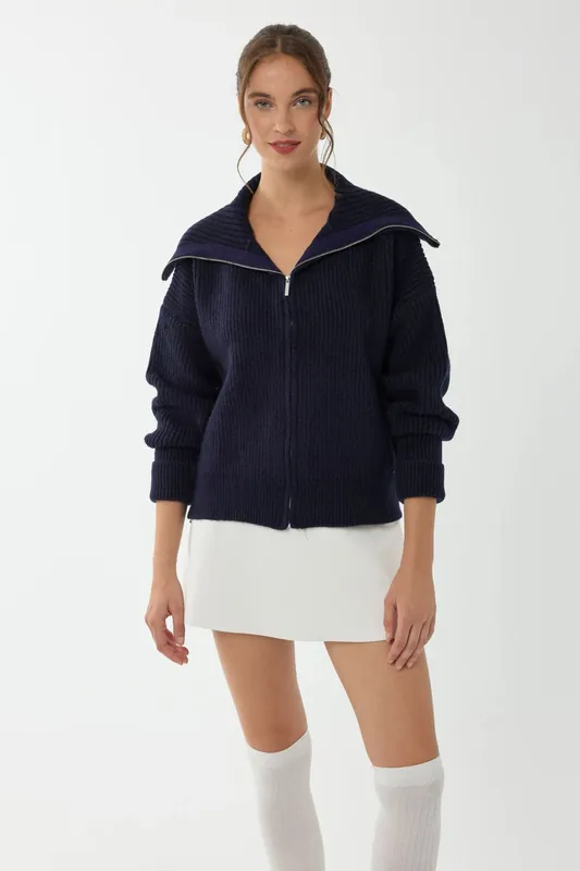 Regular Fit Zippered Cardigan - Hiccup