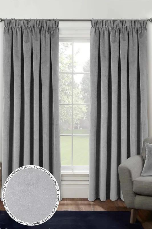 100% Blackout Luxury Supersoft Velvet Thermal Tape Top Curtains for Living Room & Bedrooms - Enhanced Living
