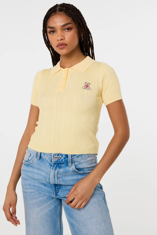 Lemon Cherub Cable Knit Top - Pink Vanilla
