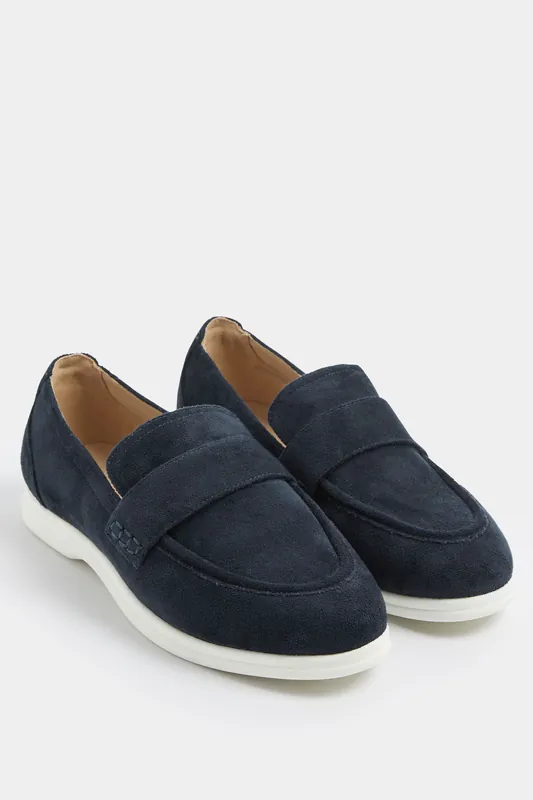 Faux Suede Loafers In Extra Wide EEE Fit - Yours