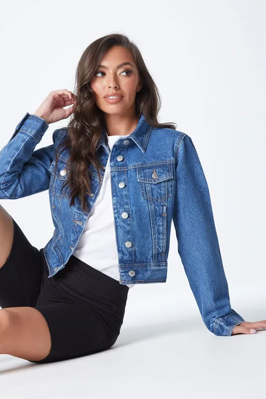 li denim jacket plus - Urban Bliss