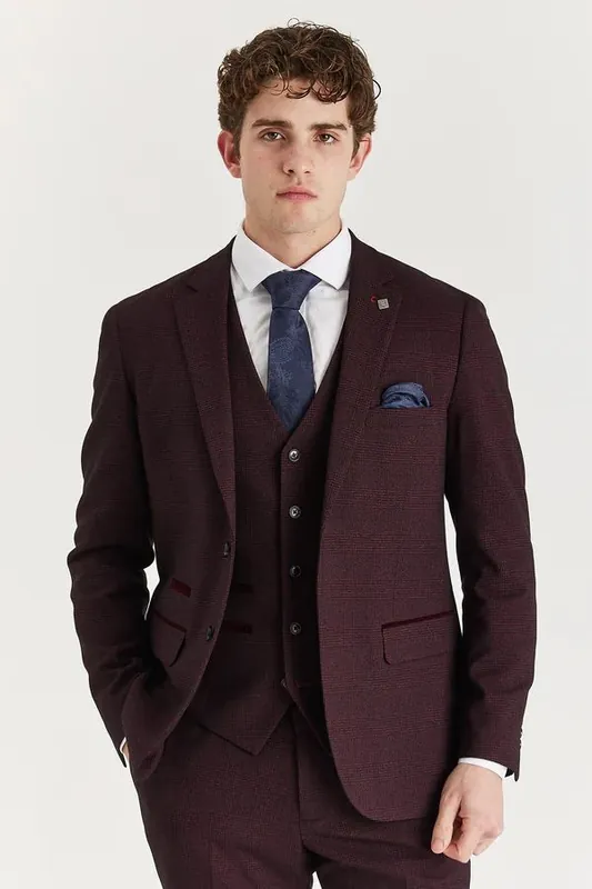 Men's 3 Piece Prince Of Wales Formal Suit - Infinity Leather