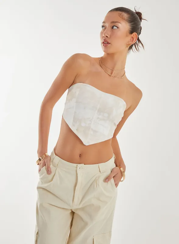 Water Mark Corset Top - Pink Vanilla