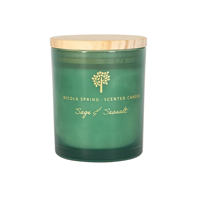130g Sage & Seasalt Soy Wax Candle - Herbal Spa Relaxing Glass Jar