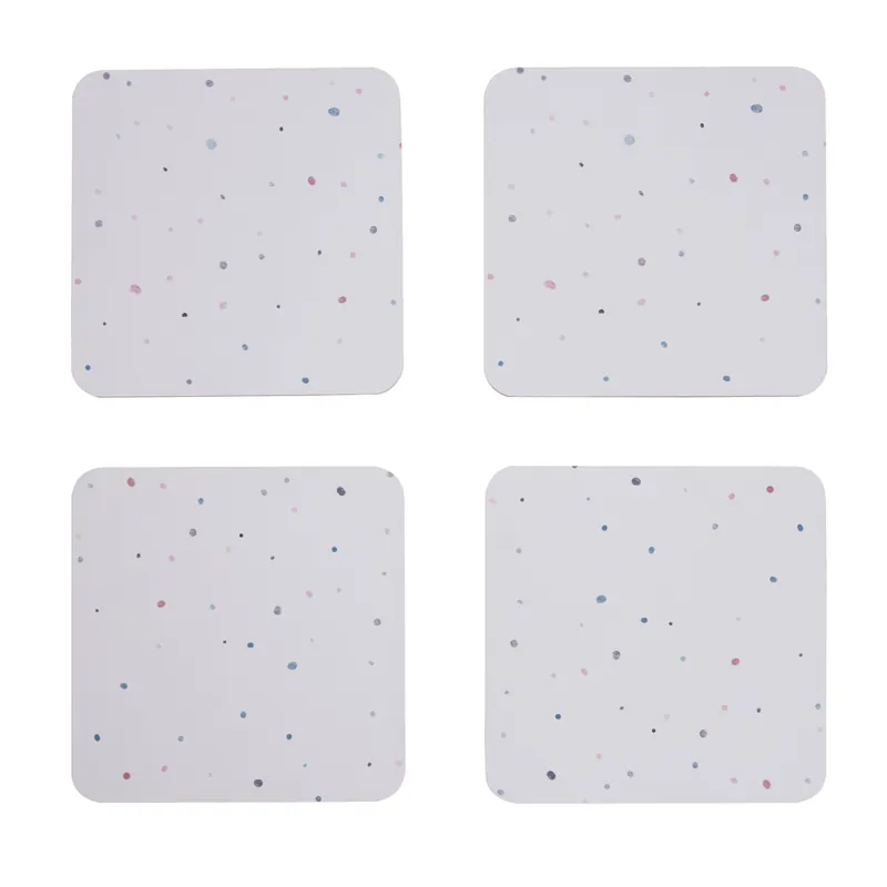 Set Of Four Coasters, Contemporary Heat Resistant Drink Mats, Stylish Speckled Design Tableware - Orsina