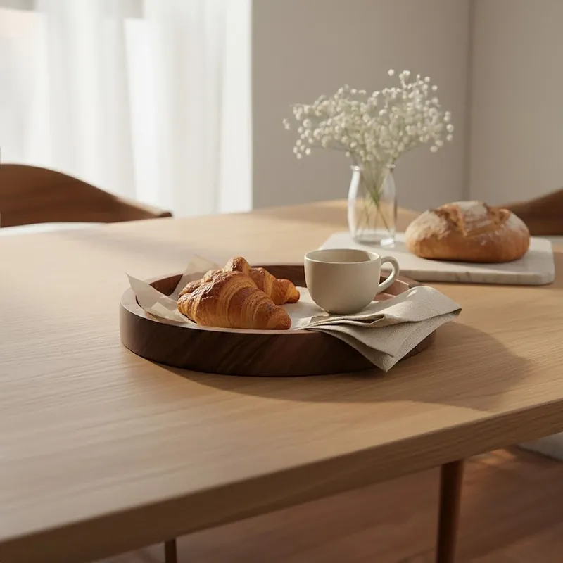 Kora Small Sheesham Wood Tray, Natural Aesthetic - Orsina