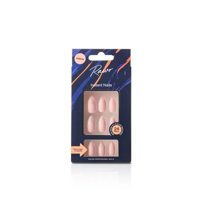 Rawr Beauty: Stick On Nails – Pink & White Stiletto (RW1237)