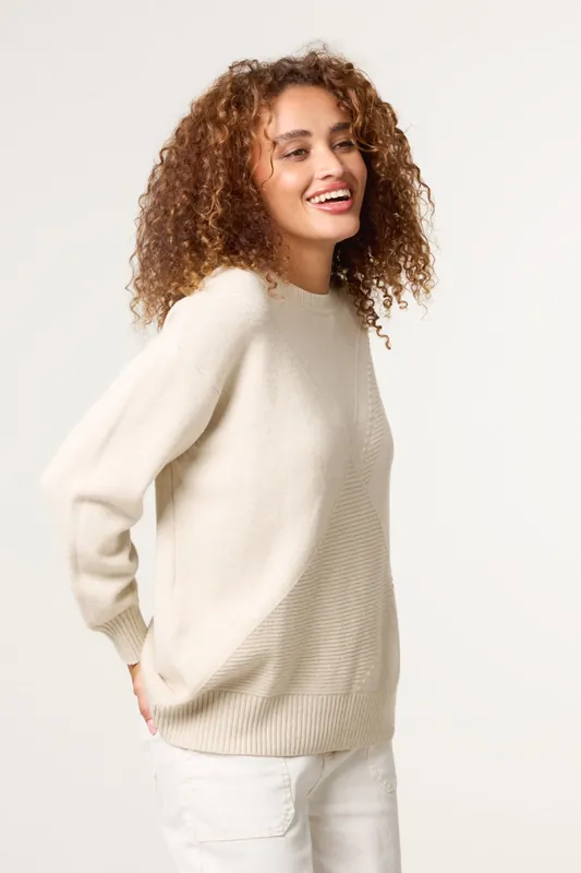 Beige Argyle Stitch Detail Jumper - Blue Vanilla