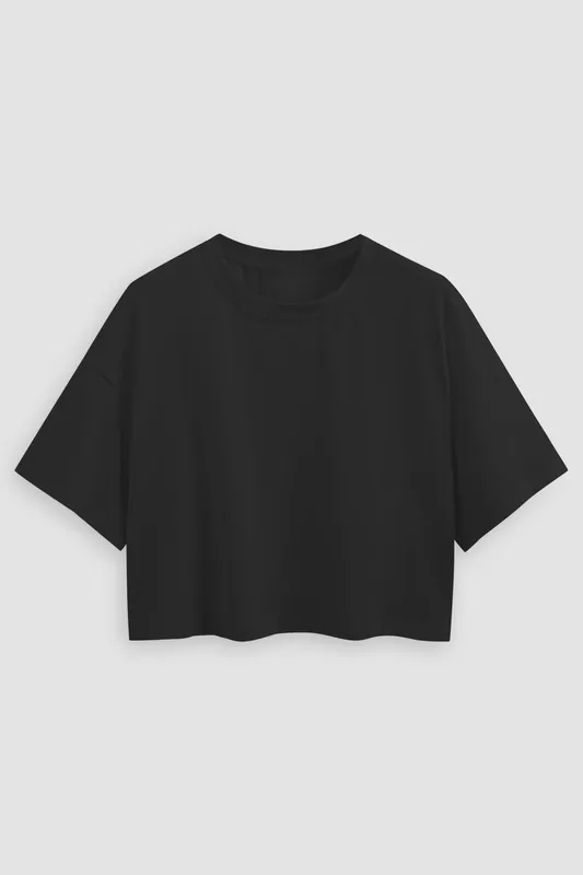 Basic Crew Neck Crop T-Shirt