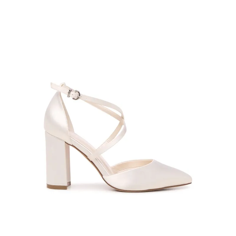 Aisle' High Block Heel Wedding Shoes - Paradox London