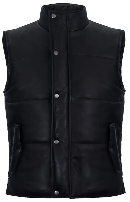 Classic Leather Puffer Waistcoat-Nottingham