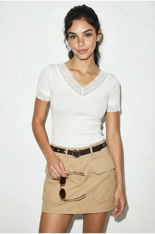 V-Neck Slim Fit Blouse