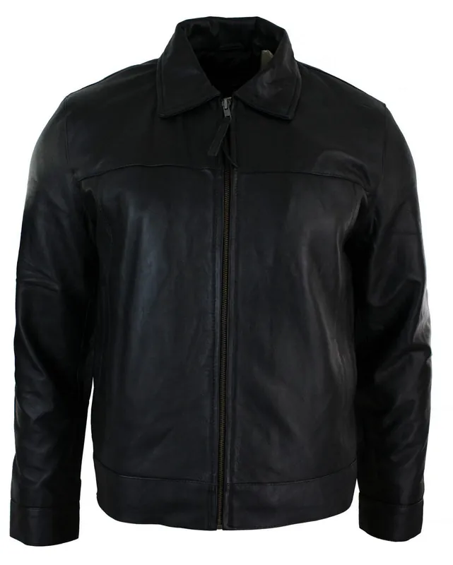 Classic Zipped Leather Jacket Retro - TruClothing