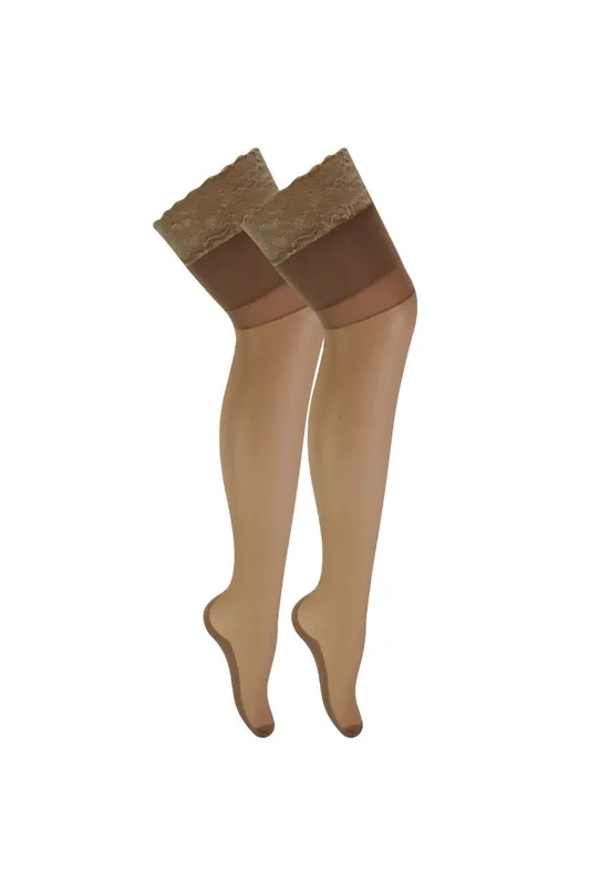 2 Pack Seamed Stockings with Lace Top - Sock Snob