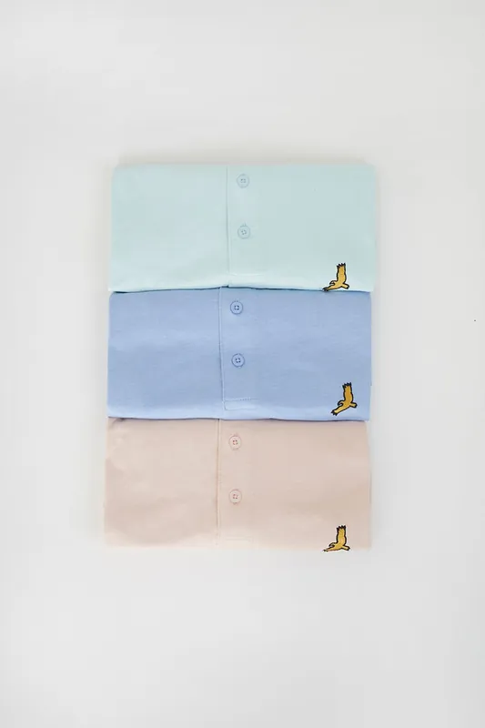 3 Pack Cotton Grandad Collar Polo Shirts - Brave Soul