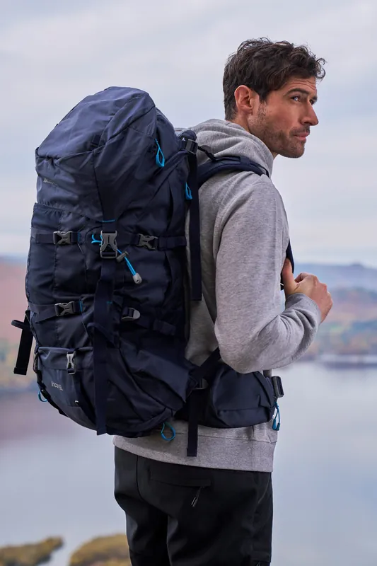 'Inca Extreme' Durable Spacious Adjustable Back 65L Outdoor Rucksack - Mountain Warehouse