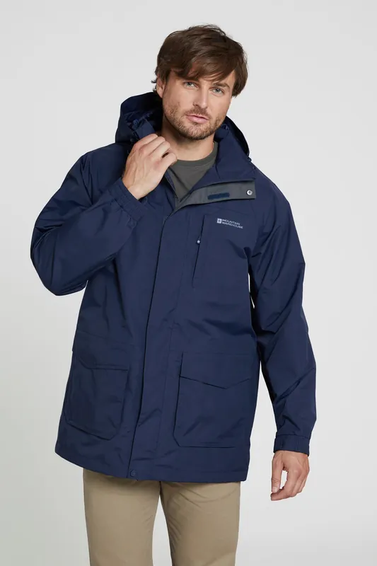 Long Waterproof Jacket Rain Coat Cagoule Taped Seams - Mountain Warehouse