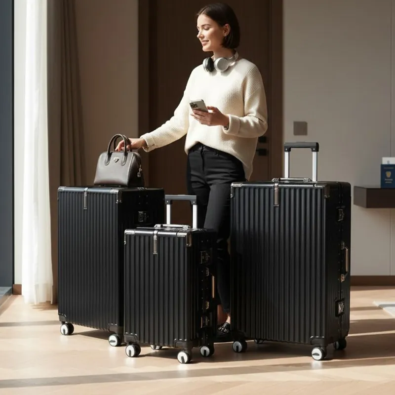 Hardshell Inspired 8 Wheel ABS Luggage Hard Shell Suitcase Set - Alloy